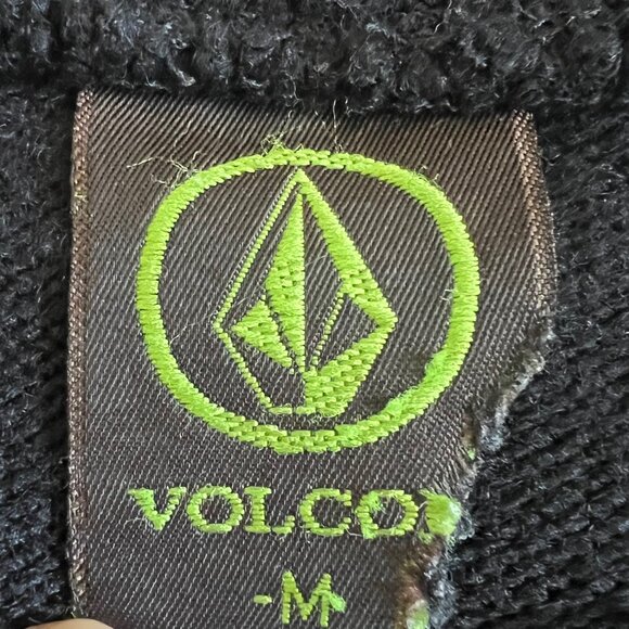 Vintage Volcom Men’s V Neck Sweater Sz M Black Cotton Made in USA Skate Surf - Picture 3 of 10